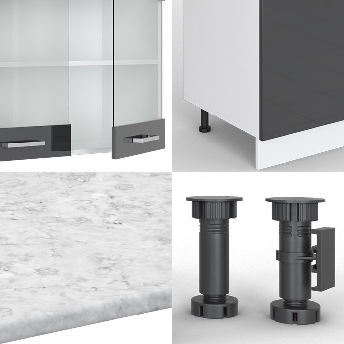 Vicco Cuisine R-Line, Gris Noble/Anthracite, 300cm