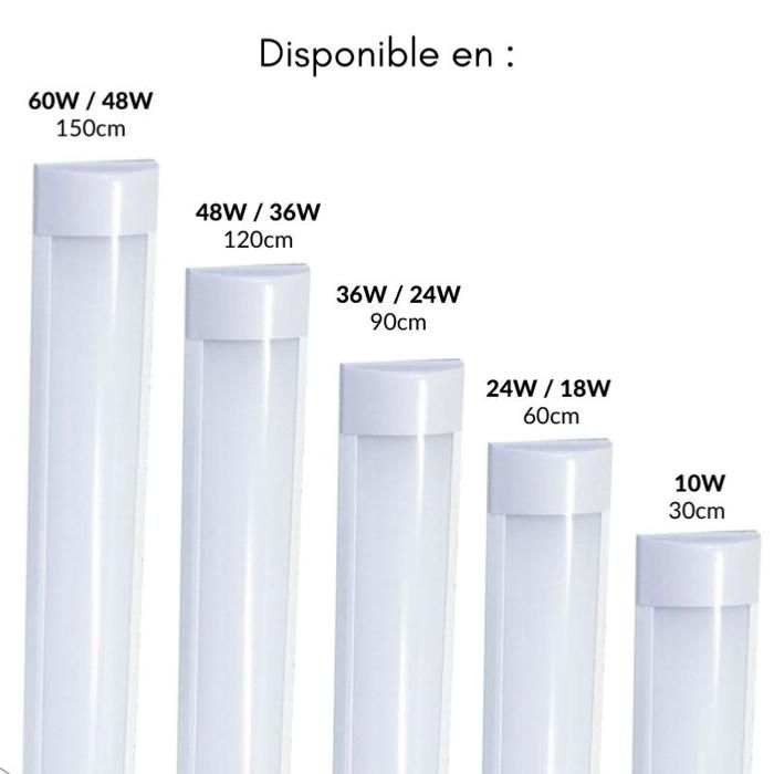 Réglette LED 150 Cm 60W Blanc Froid 6000K-8000K - Éclairage Puissant 6000 Lumens SILAMP
