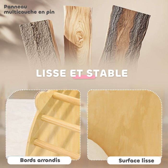 Arche D'escalade Enfant - Parcours Motricité - Bois Pin - Balançoire