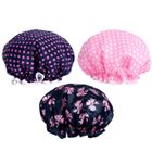 BEIJIEAIGUO Bonnet de Douche Femme Imperméable Double Couche - Lot de 3 Bonnets Élastiques Réutilisables pour Bain Douche Spa Salon
