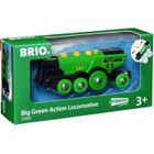 BRIO WORLD Locomotive Verte Puissante à Piles - BRIO - Circuit de train en bois - Accessoire son & lumière - Dès 3 ans