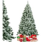 COSTWAY Sapin de Noël Artificiel Enneigé 225CM avec 928 Branches Aiguilles en PVC, Support Métallique Pliable pour Décoration Noël