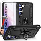YIOU Coque rigide + 2 verres trempés pour Samsung S23 Plus - Noir - Bordure Renforcée Antichoc