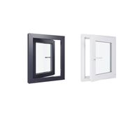 Fenetre PVC - LxH 600x700 mm - Triple vitrage - Blanc intérieur - Anthracite extérieur - Ferrage Droite
