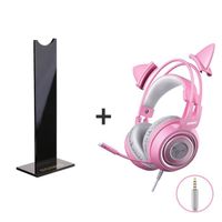 Casque audio filaire Gamer rose chat oreille SOMIC avec Microphone