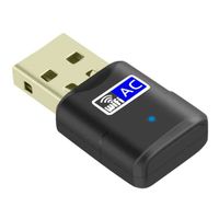 OCIODUAL Mini Clé WIFI USB Adaptateur Réseau Sans Fil 802.11ac Double Bande 2.4GHz 5G Dual Band 600Mbps AC Ethernet Dongle Noir