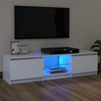 vidaXL Meuble TV avec lumières LED Blanc 120x30x35,5 cm 804283