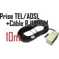 VSHOP® Filtre ADSL pour connexion modem ADSL-téléphone + Câble RJ11 10M