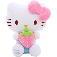 Hello Kitty peluche jouet mignon poupée douce cadeau d'anniversaire pour les filles (30cm, rose)