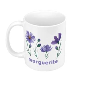 BOL Mug Céramique Marguerite Violette Fleurs Minimaliste Chic Amour