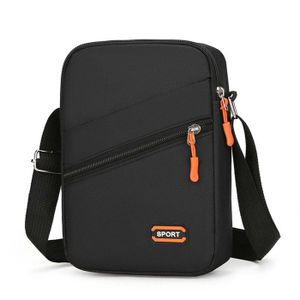Sacoche Bandoulière Homme En Cuir Et PU - Style Décontracté - Marron Foncé - Taille Moyenne