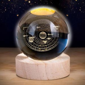 VEILLEUSE Veilleuse boule de cristal planète 3D de 6 cm – Bo