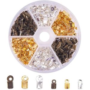 Dorée et Acier Inoxydable PandaHall Elite 80 Pcs Embout de Cordon Extrémités de Cordon de Sertissage à Plier en Acier Inoxydable Attaches Embouts Cache Nœuds pour Creation de Bijoux