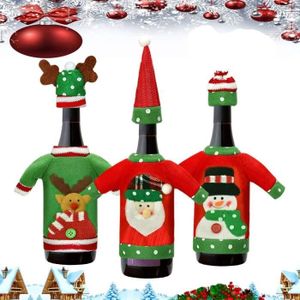 VILLAGE - MANÈGE Sac de Bouteille de Vin de Noël en Tissu Brossé Dé