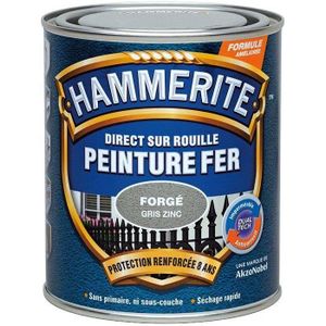 PEINTURE - VERNIS Hammerite fer forgé 0.75l gris zinc