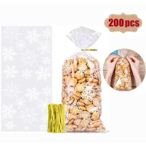 120 pcs sacs cadeaux de Noël,Sachet Biscuit Noel,sachet plastique