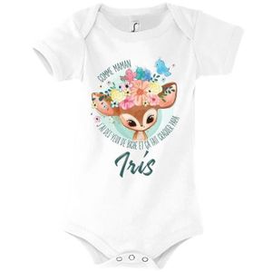BODY Iris | Body bébé prénom fille | Comme Maman yeux de biche | Vêtement bébé adorable pour nouvea 3-6-mois