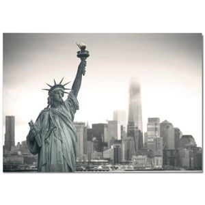 Tableau Toile Statue De La Liberté New York - Dimensions 50x70 Cm - Multicolore - Neuf