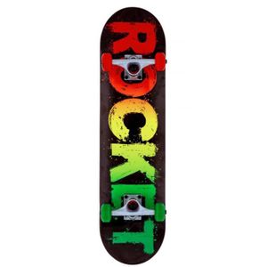 SKATEBOARD - LONGBOARD Skateboard Complet - ROCKET - Fade - 8 pouces - Rasta - ABEC 5 - Hardrock Maple - Glisse urbaine