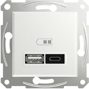 PRISE Schneider Electric Prise USB Asfora blanc (brillan