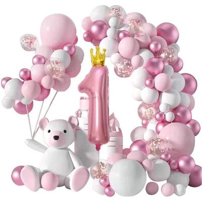Decoration Anniversaire 1 an Fille,Ballon Anniversaire 1 an fille, Ballons  de Baudruche Rose,Deco Anniversaire Fille 1[S41] - Cdiscount Maison