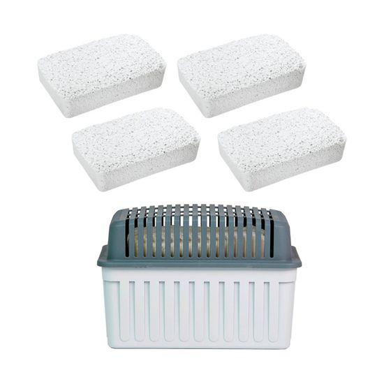 Déshumidificateur WENKO | Absorbe 1,4L - Rechargeable | Anti-Moisissures - 24x16x15cm | Blanc/Gris