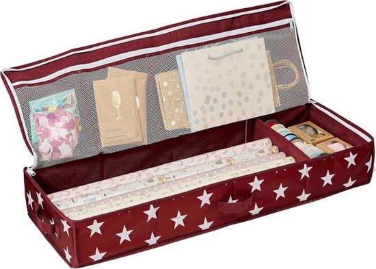 Sac De Rangement Pour Papier Cadeau - Bac Transparent Avec Poignée Et Fermeture Zip - Organisation Fêtes - 2