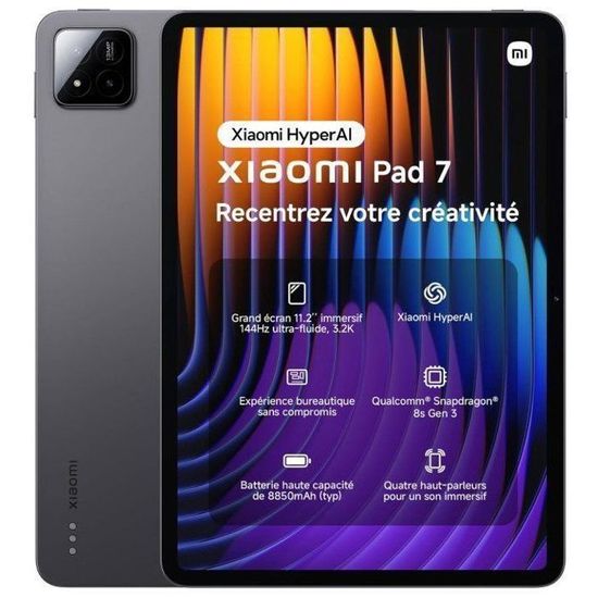 Xiaomi Pad 7 Tablet 11,2” 3.2K – 8GB RAM, 128GB, Wi-Fi 6E, Batteria 8850 MAh, Grigio