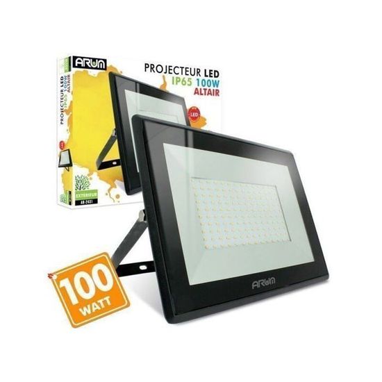Projecteur LED 100W GRIS Étanche IP65 Forte Luminosité Avec LUMILEDS Puce 10000