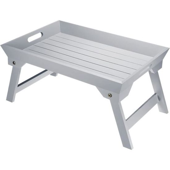 Plateau De Petit-déjeuner Portable Uxcell 48x32x24 Cm, Gris Et Blanc, Lot De 2