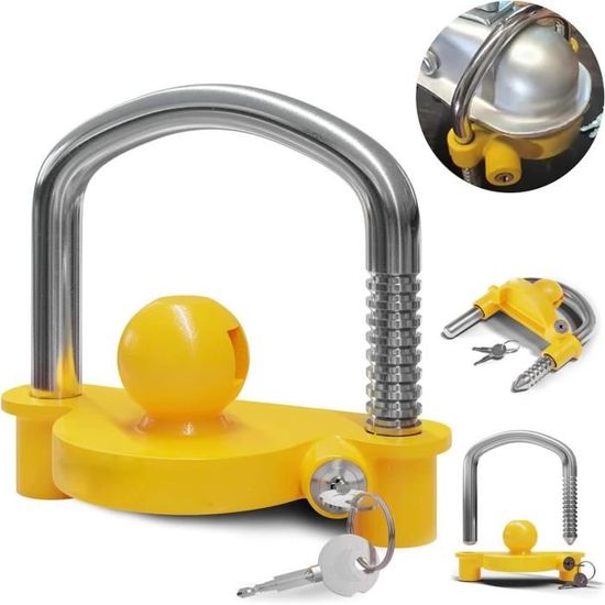Lot De 2 Serrures Pour Attelage Remorque - Avec 4 Clés - Sécurité Anti-vol - Compatible Attelage 50 Mm