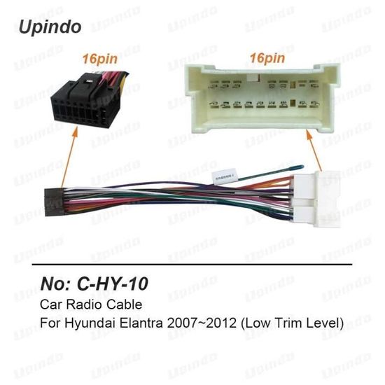 16-Pin Car Radio Power Harness - Plug & Play Adapter For Hyundai/KIA Models With CAN Bus Decoder