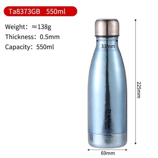 Gourde En Titane 2500ml Boundless Voyage - Ultra Légère, étanche, Pour Camping