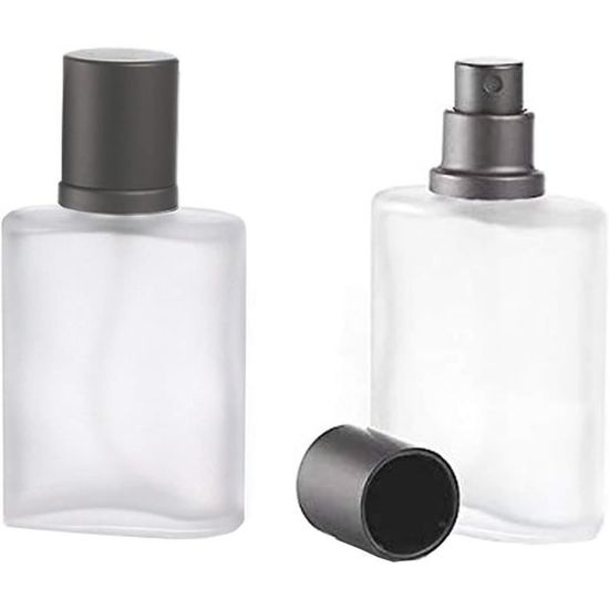 Enslz Flacon Parfum Vide Rechargeable Noir 30 Ml – Verre Luxe & Étui Aluminium Élégant