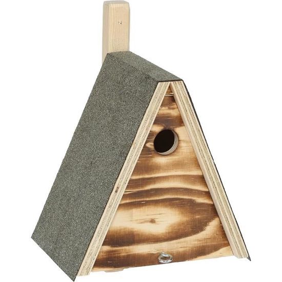 Nichoir En Pin Massif Fabriqué En France - Pour Mésanges, Rouge-gorges - Modèle Rustique Avec Façade Ouvrable - Durable - 11