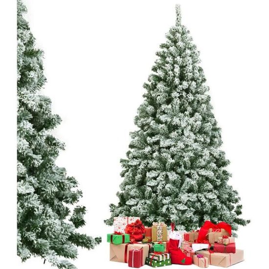 Sapin De Noël Artificiel Noir 225cm - Décoration Halloween Et Noël - 1258 Branches PVC - Support Métal Pliable