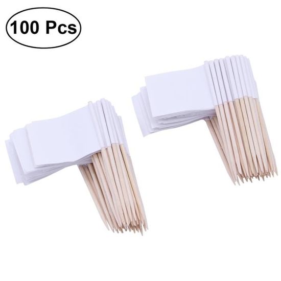100 Cure-dents Drapeaux Miniatures - Décoration Pour Cupcakes, Cocktails, Buffets De Fête