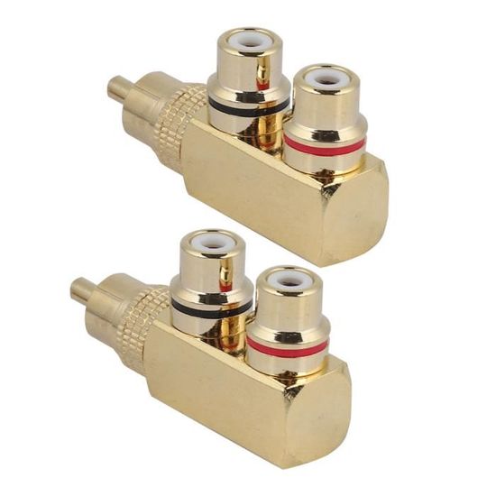 Lot De 4 Connecteurs RCA Plaqués Or - 2 Mâles + 2 Femelles - Pour Soudure Audio/vidéo, Câbles Multimédia