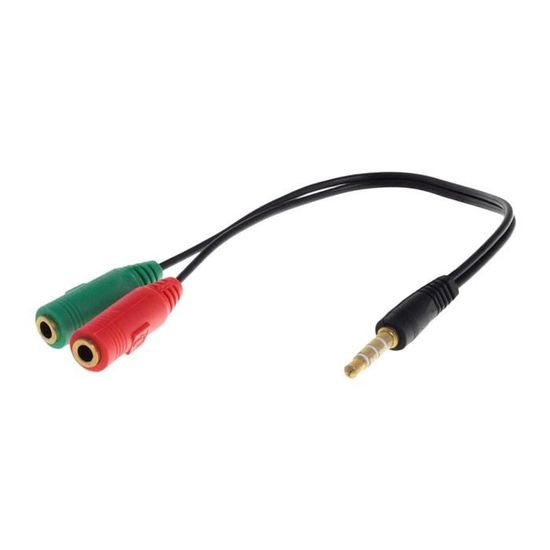 Séparateur audio - Casque Séparateur pour casque Jack 3,5 mm