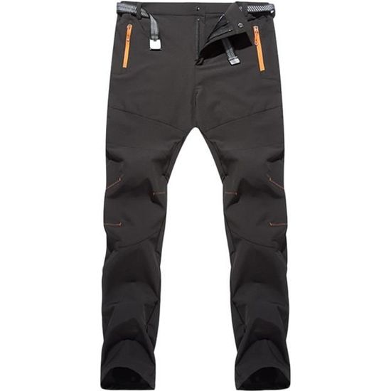 Pantalon de Travail Homme etanche Pantalon Randonnee Sechage Rapide Pantalon de Montagne Elasticite Respirant Outdoor Pantalon Noir