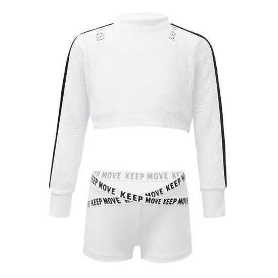 Ensemble Danse Hip-hop Fille - Crop Top + Pantalon - Taille 5-16 Ans - Polyester/élasthanne