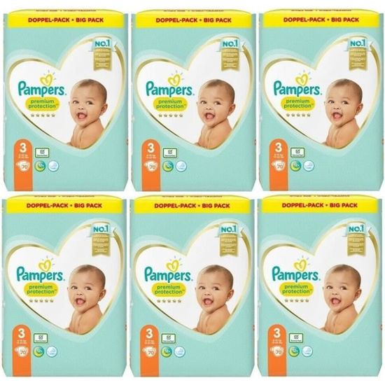 Pampers Premium Protection Taille 3 Midi 6kg-10kg 420 Couches