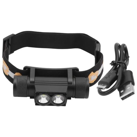 Lampe frontale puissante, 2 piles 18650 Li-ion incluses (D'occasion) à