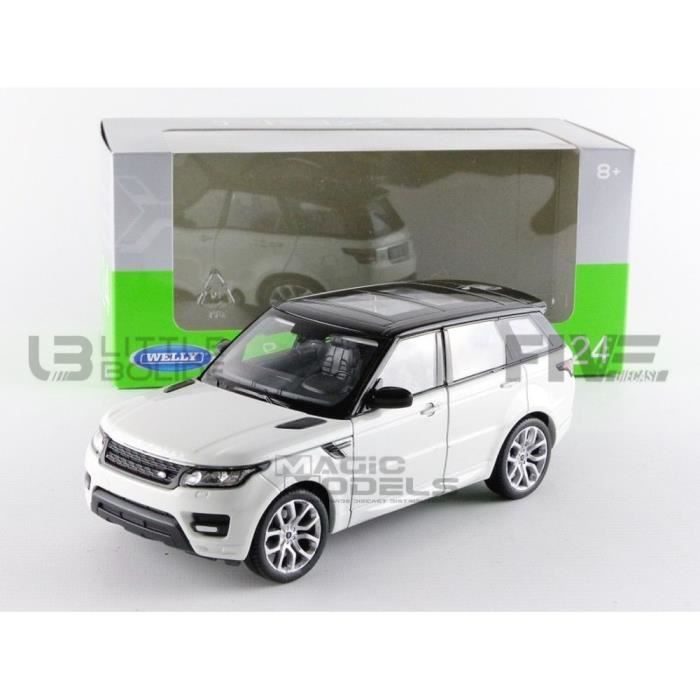 Voiture Miniature de Collection - WELLY 1/24 - LAND ROVER Range Rover Sport - 2015 - Blanc - 24059W