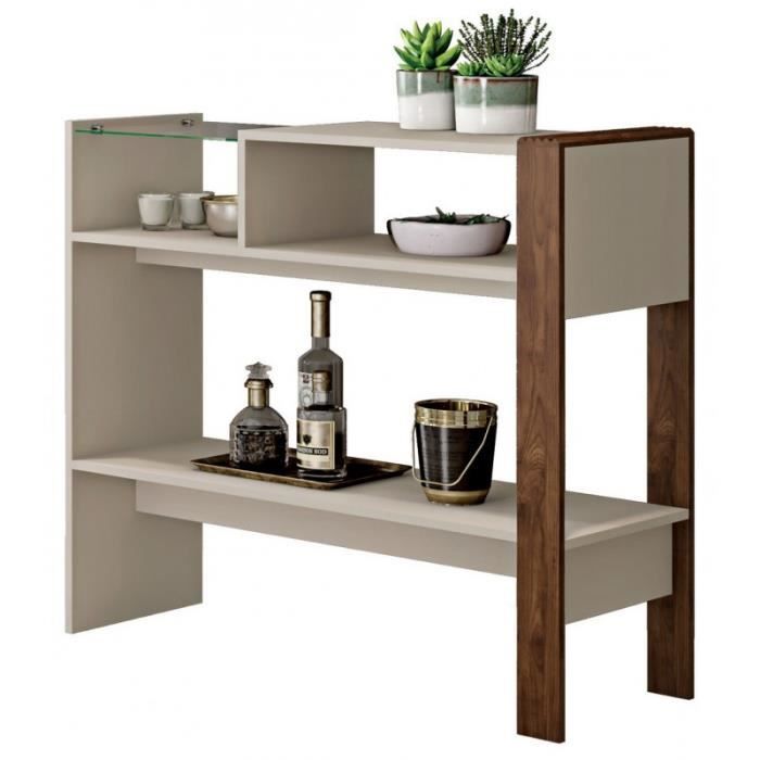 Console Blanc Ecru et Wengé - Caemmum - Meubles d appoint - SEJOUR