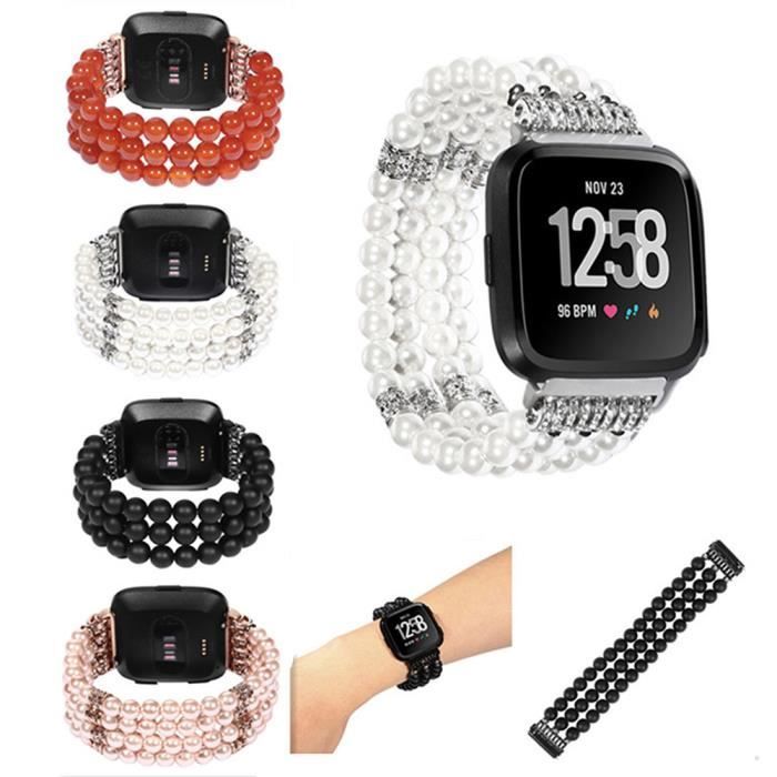 bracelet de montre vendu seul Cristal de luxe Trois Perles Perles Rondes Bande De Montre Bracelet Pour Fitbit Versa