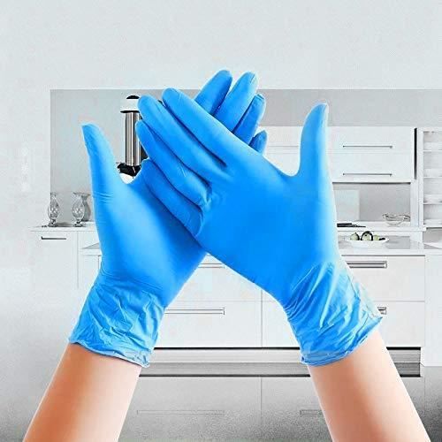 Gants en Caoutchouc Jetables – Poudre et sans latex Gants – 100 (50 paires) - Bleu
