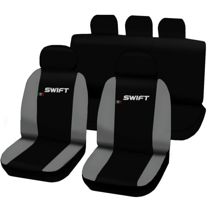 Housses de siège deux-colorés pour Suzuki Swift - noir gris clair