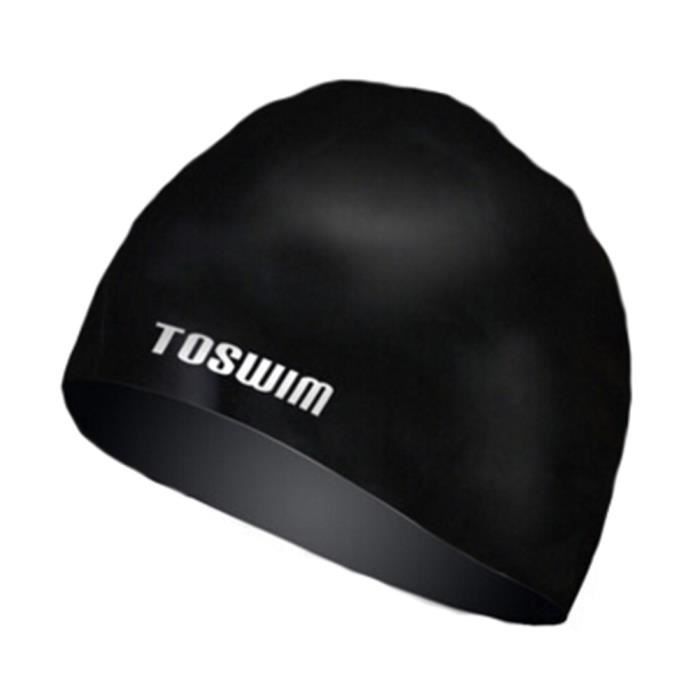Men & Women Bonnet de bain bonnet de bain étanche Natation Hat Noir
