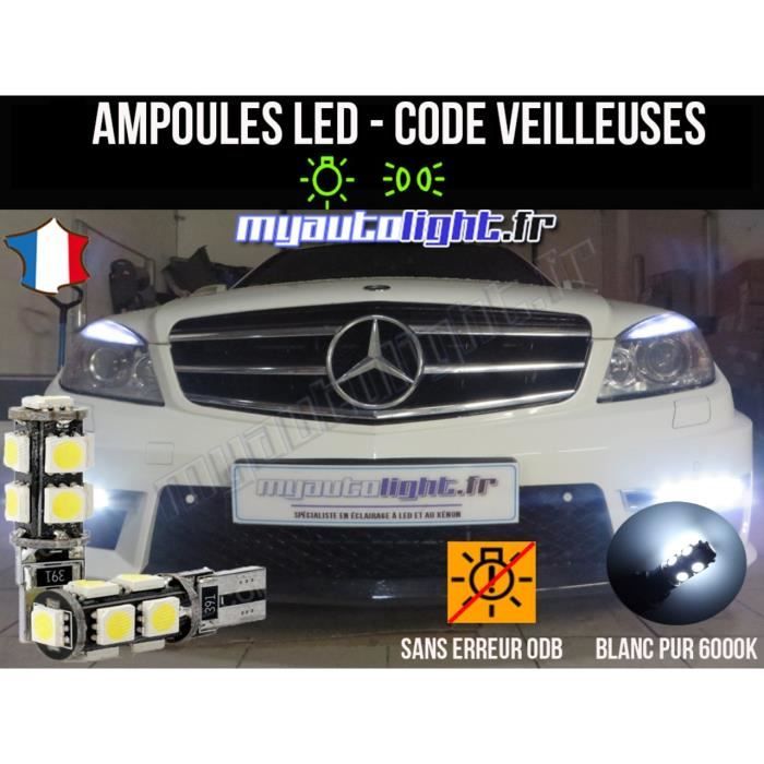 Pack veilleuses à led blanc xenon pour MERCEDES CLASSE C W204